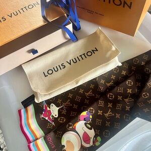 Louis Vuitton Brown Multicolor Monogram Scarf